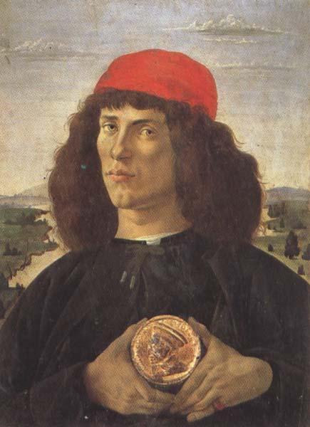 Sandro Botticelli Young Man With a Medallion of Cosimo (mk45) oil painting image